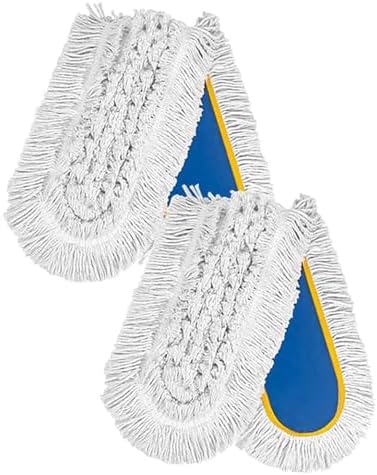 LDREAM 24" Commercial Dust Mop Replacement Pads, Industrial Cotton Mop Head Cotton, 2 Pack,Blue by Makecleaningmoreefficient