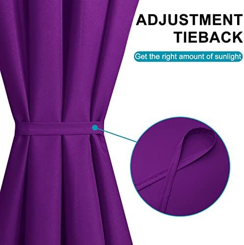 Hiasan French Door Curtains Privacy, Royal Purple, 24W x 72L, 1 Panel - Image 4