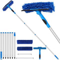 109" Window Cleaning Squeegee Kit, Professional 2 in 1 Squeegee Window Cleaner with Extension Pole, Window Washing Kit with 2 Blade 2 Pads for Indoor & Outdoor High Windows Car Glass by TIMIVO