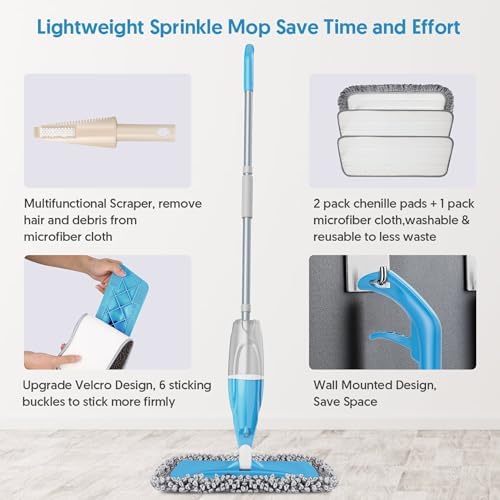 Spray Mop Wet Dry Mops Refillable: Hardwood Floor Mops for Floors Cleaning - Image 3