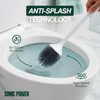 Electric Toilet Brush & Scrubber – Self Cleaning Silicone Toilet Bowl Brush with UVC Light, Rechargeable Wireless Spinning Toilet Brush & Holder Set, Wall Mount or Floor Standing (Pack of 1) - Image 3