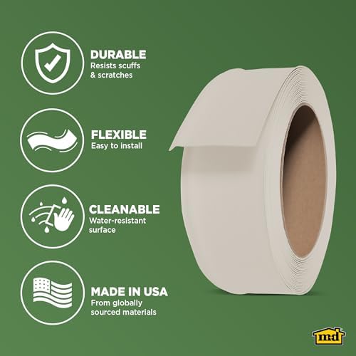 M-D Building Vinyl Wall Base, Almond, 4in x 60ft Dry Back Roll - Image 4