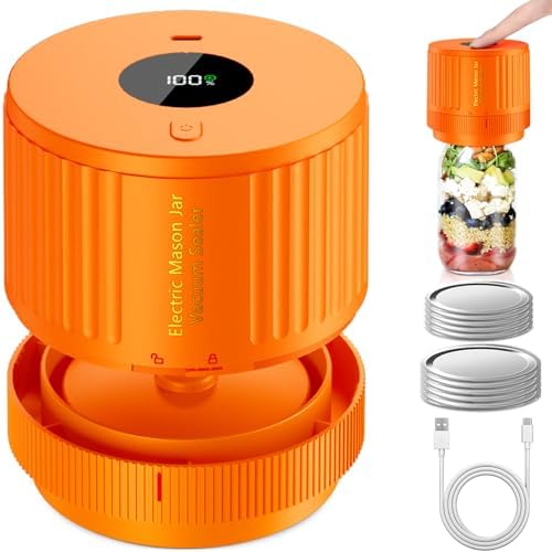 LOVE MOMENT Electric Mason Jar Vacuum Sealer Kit - Orange by LOVEMOMENT