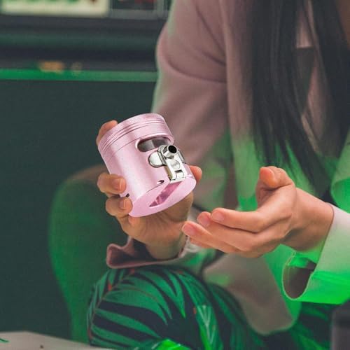 MANUAL Grinder AUTOMATIC Dispenser Large 2.5" Aluminum Alloy, for HOME & KITCHEN ONLY (Rose)… - Image 5