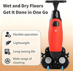17" Commercial Floor Buffer Scrubber Machine, Battery-Powered Double Brush Disc Multi-Functional, 360°Rotation, 10700 sqft/h, 350 RPM, 1.5-Gal Tank - Image 5
