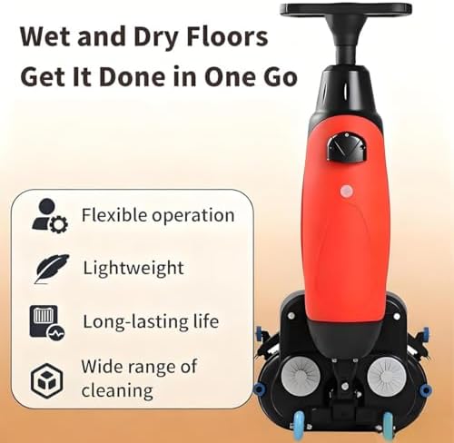 17" Commercial Floor Buffer Scrubber Machine, Battery-Powered Double Brush Disc Multi-Functional, 360°Rotation, 10700 sqft/h, 350 RPM, 1.5-Gal Tank - Image 5