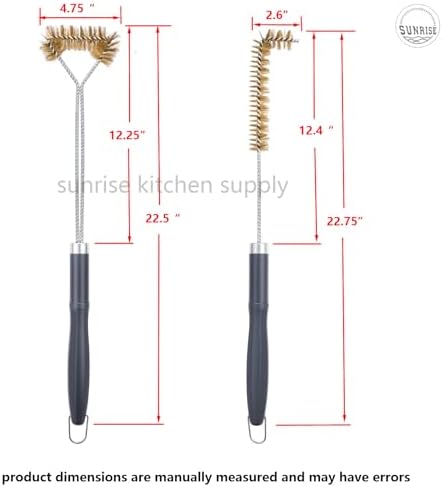 SUNRISE Fryer Brush with Long Handle (Brass with Plastic Handle, L and Single Brush) - Image 2