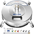 MEKOH 18” Durable Stainless Steel Pressure Washer Surface Cleaner, 4500PSI by MEKOH