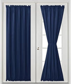 Hiasan French Door Curtains Privacy, Navy Blue, 52W x 72L, 1 Panel - Image 2