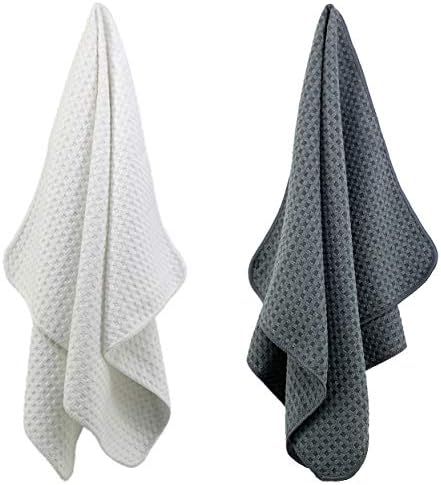 POLYTE 380 GSM Microfiber Waffle Kitchen Dish Tea Towel, 16x28 in, 8 Pack - Image 2