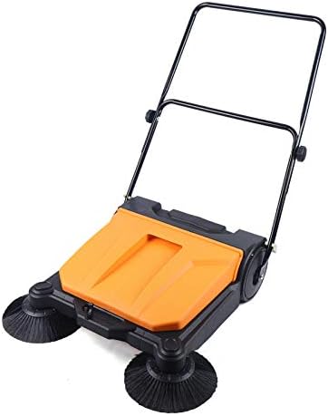 Futchoy Industrial Floor Sweeper 26" 15L Hand-Push Sweeping Sweeper 360° Rotary Sweeper for Indoor Outdoor Orange - Image 3