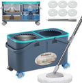 Easy-Rinse Mop Bucket Gen 2, Clean/Dirty Water Separation,Grey/Blue by Wodemom