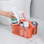 Portable Shower Caddy Basket Plastic Storage Basket with Compartment Orange - Image 6