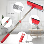 Professional Standard Window Squeegee,2-in-1 Window Cleaner Sponge and Soft Rubber Strip with Retractable Stainless Steel Handle(15.3"-23.6") for Gas Station, Glass,Shower,Outdoor Window Cleaning - Image 2