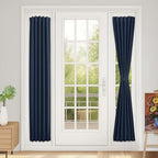 Vatge Door Curatins for Doorway - Sidelight Curtains for French Doors Glass Doors Curtains for Front Door, 1 Panel, W12 x L72, Navy by Vatge