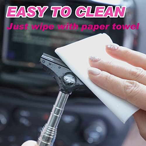 Side Mirror Squeegee, 2 PCS Car Mirror Squeegee, Retractable Car Rearview Mirror Wiper for All Vehicles, Universal Automotive Accessories(Black/Pink) - Image 6