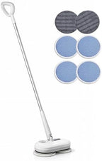 Cordless Electric Spin Mop - Lightweight Powerful Cleaner for Hardwood, Tile, Laminate & Vinyl Floors with 6 Washable Pads (Gray and Blue) by KOJEO