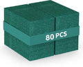 Bulk Heavy Duty Scouring Pads with Emery, 6" x 4" Large Green Scrub Pads for Kitchen Cleaning, Durable Polyester Abrasive Dish Scrubber for Pot, Pan, Grill and Stove,(80Count) by Unknown