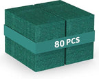 Bulk Heavy Duty Scouring Pads with Emery, 6" x 4" Large Green Scrub Pads for Kitchen Cleaning, Durable Polyester Abrasive Dish Scrubber for Pot, Pan, Grill and Stove,(80Count) by Unknown