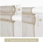 MIULEE Beige 54 Wide and 72 Inches Length French Door Sheer Curtains - Image 2