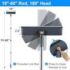 3-in-1 Window Squeegee for Home - 60" Window Cleaning Kit with 3 Microfiber Cloths & Screen Brush, All-in-1 Cleaner Tool for Outdoor Windows, Glass Door & Screens, Lightweight & Easy Storage - Image 4