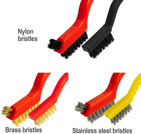 6Pcs Wire Brush Set, Stainless Steel/ Brass/ Nylon Bristle Brushes for Cleaning Rust, Scratch Wire Brushes for Cleaning Welding Slag, Paint and Dirt Removal - Image 6