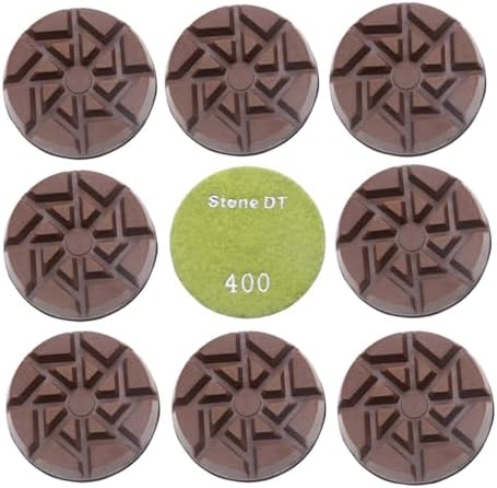 Diamond Polishing Pucks for Floor Grinding Machine, 3 Inch Resin Bond Discs for Concrete, Terrazzo, Marble, Granite, 400#, 9PCS by StoneDT