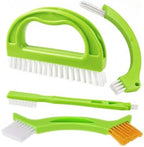 Grout Cleaning Brush Set, 4-Piece Tile Scrubbing Tool Kit for Narrow Gaps and Corners, Durable PP Plastic Crevice Cleaner for Bathroom Shower and Kitchen Backsplash (Set of 4) by Unknown