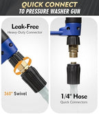 Pressure Washer Hose 50 ft, 4200 PSI Flexible & Kink-Resistant, Steel-Braided & Durable, High Power Washer Hose with M22-14mm Stainless Steel Plug, Hot/Cold Water Compatible - 50 Foot, Gray - Image 7