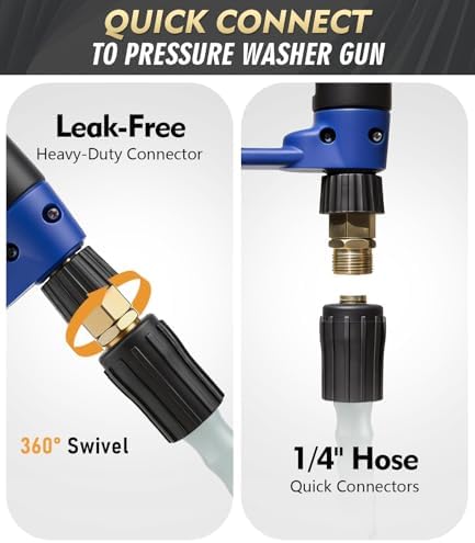 Pressure Washer Hose 100 ft, 4200 PSI Flexible & Kink-Resistant, Steel-Braided & Durable, High Power Washer Hose with M22-14mm Stainless Steel Plug, Hot/Cold Water Compatible - 100 Foot, Gray - Image 7