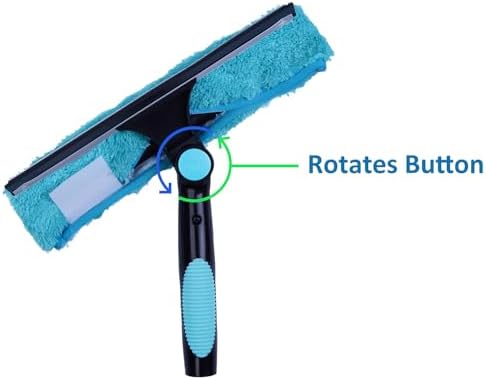 11" Window Squeegee & Microfiber Scrubber 2-in-1 Cleaning Tools - Image 4