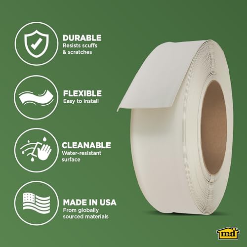 MD Building Vinyl Wall Base, Almond, 4in x 120ft, Dry Back, 0.08in - Image 4