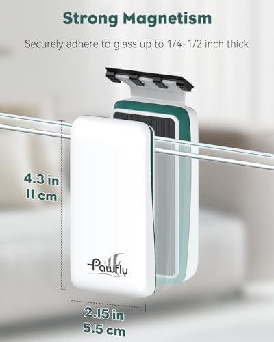 Pawfly Strong Magnetic Fish Tank Cleaner Aquarium Magnetic Glass Cleaner Brush with 2 Detachable Scrapers, Floating Scrubber Brush Cleaning Tool for 1/4-1/2 Inch Thick Glass - Image 3