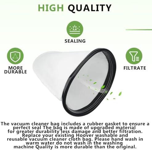 2KE2105000 HEPA Cloth Bag Liner for Hoover Vacuum Cleaner, 4 Pack - Image 5