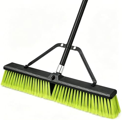 TidyBliss 24” Wide Push Broom Outdoor Heavy Duty with 63” Long Handle by TidyBliss