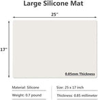 Gartful 25"x 17"x 0.03" Silicone Mats for Kitchen Counter, Large Silicone Countertop Protector, Nonskid Heat Resistant Desk Saver Pad, Multipurpose Mat, Placemat, Beige - Image 2