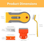 8 Pack Razor Blade Scraper, Retractable Razor Blade Scraper Tool with 120Pcs Blades and 3 Types of Cleaning Brushes, Multi-Purpose Cleaning Plastic Scrapers for Cooktop Glass Oven Stove - Image 2