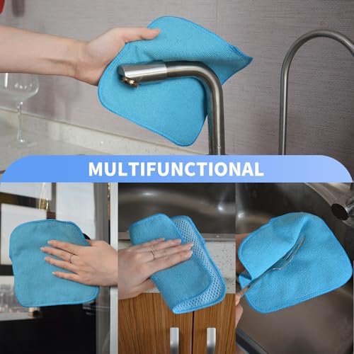 KinHwa Dish Cloths for Washing Dishes with Scrub Side, Microfiber Dish Rags - Image 5