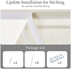 NICETOWN Linen Farmhouse French Door Curtain No Drill Blinds for Windows, Ivory Solid Cordless Blinds for Farmhouse Door Window Covering with Light Filgtering, W22 x L48, 1Pc - Image 5