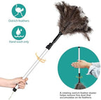 Extendable Ostrich Feather Duster 26-49 Inch, Natural Cleaning Duster with Aluminum Extension Pole Reusable for High Ceilings, Fans, Blinds, Furniture, Interior & Roof Dusting - Image 4