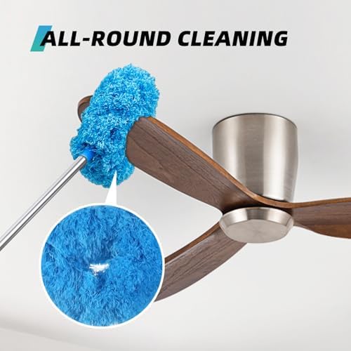 DRQ Ceiling Fan Cleaner Duster with 13-48 in Extension Pole, Blue, 2 Pack - Image 3