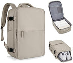 coofay Laptop Travel Backpack For Women Men Airline Approved Carry On Bags For Airplanes Underseat Luggage Backpack For Traveling On Airplane Personal Item Travel Bag For Airlines Light Brown by coofay
