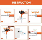 Drain Auger, Clog Remover with Drill Adapter, 25 Feet Flexible Plumbing Snake Use Manually or Powered for Kitchen, Bathroom and Shower Sink, Comes with Gloves (orange) - Image 3