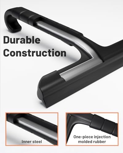 Silicone Shower Squeegee with Hook,Dual-Sided Design with Scraper & Scrub Surface, Shower Squeegee for Glass Doors (Dark) - Image 3