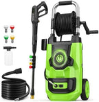 2026 New 5000 PSI Electirc Pressure Washer with 3 Levels Adjustable Pressure Gun, 4 Nozzles and Foam Cannon, Heavy Duty Power Washer for Home/Car/Fence/Garden, 20FT Hose+35FT Cord, Green by ImdotDirect