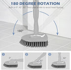 SetSail 4-in-1 Tile Tub Floor Scrubber with V-Shaped Grout Brush, Gray - Image 3