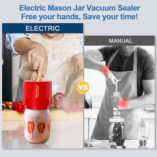 LOVE MOMENT Electric Mason Jar Vacuum Sealer Kit - Red - Image 2