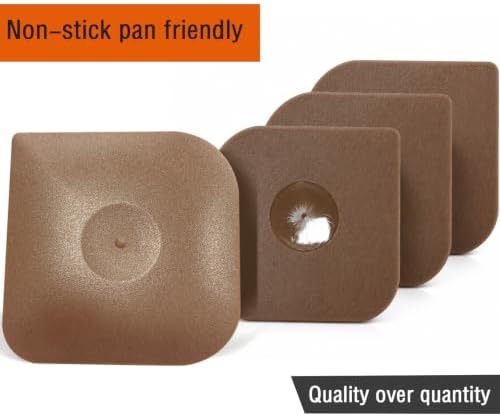 Herda Plastic Pan Pot Dish Food Scraper Tool Set, Nylon Scraper Tool Kitchen, Cast Iron Skillet Cleaner Pan Pot Scrubber, Kitchen Plastic Scrapper Pizza Stone Cleaner Non-Scratch (Brown) - Image 2