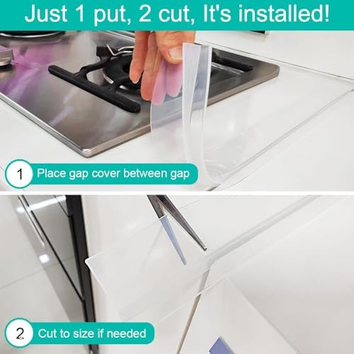 Stove Counter Gap Cover - 25 Inch Silicone Oven Gap Filler 2 Pack Clear - Image 5