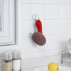 Cast Iron Scrubber,Stainless Chainmail Scrubber with Handle,Red - Image 6
